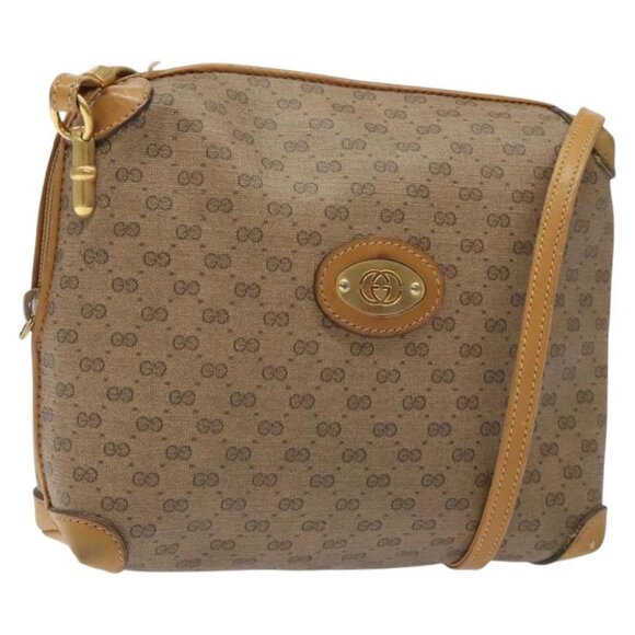 GUCCI Micro GG Supreme Shoulder Bag PVC Beige Gold - Picture 1 of 16